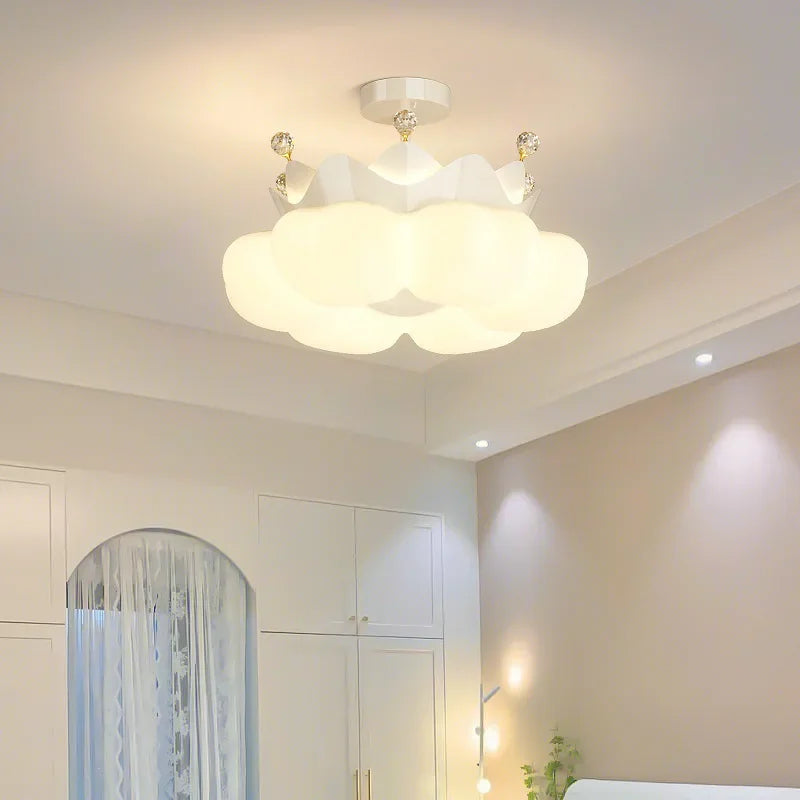 Creative pink crown petal LED chandelier