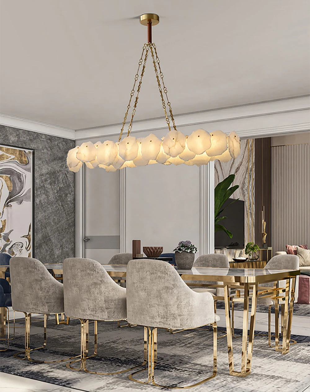 Natural Marble LED Chandelier