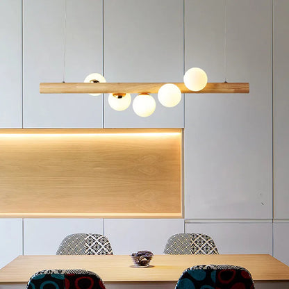 Nordic Glass Wood Chandelier
