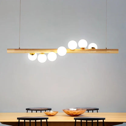 Nordic Glass Wood Chandelier