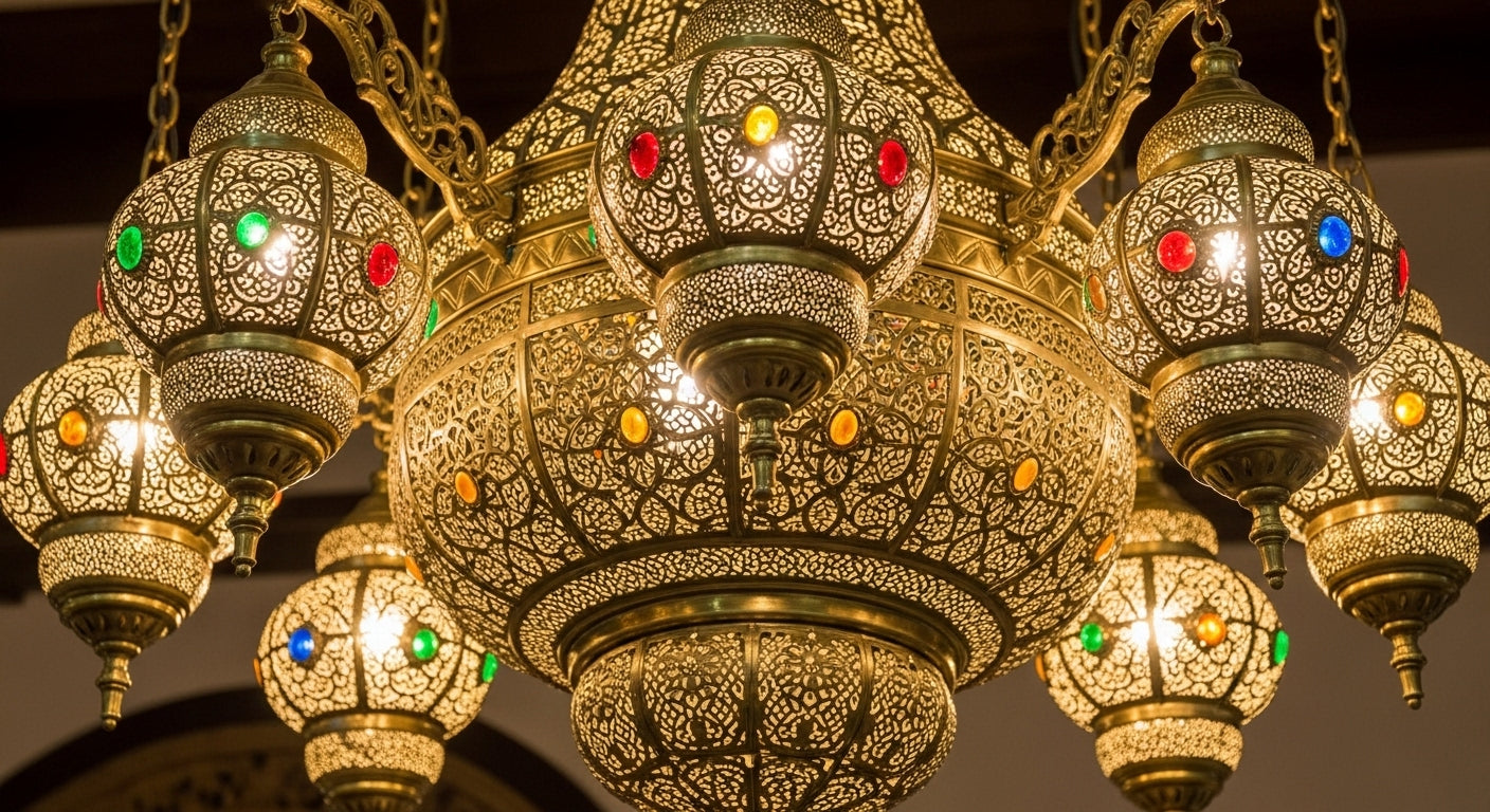 Hand-Punched Metal Pendant Light