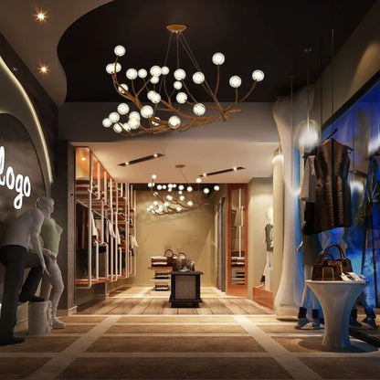 Rustic Glass Bubble Pendant Chandelier