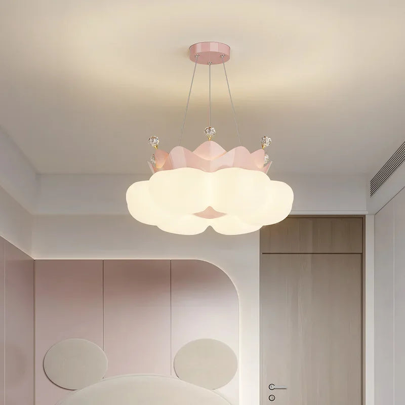 Creative pink crown petal LED chandelier