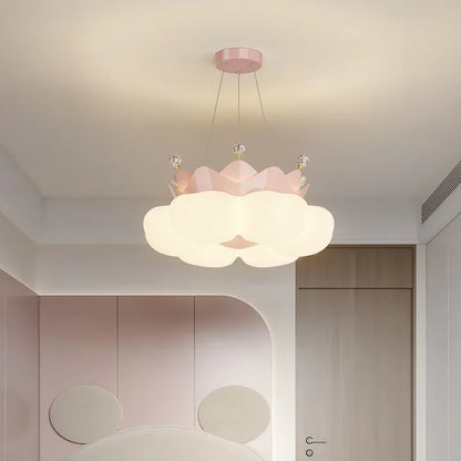 Creative pink crown petal LED chandelier
