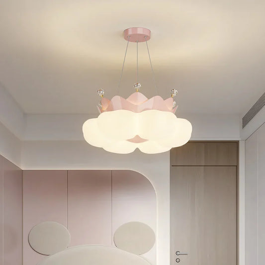 Creative pink crown petal LED chandelier