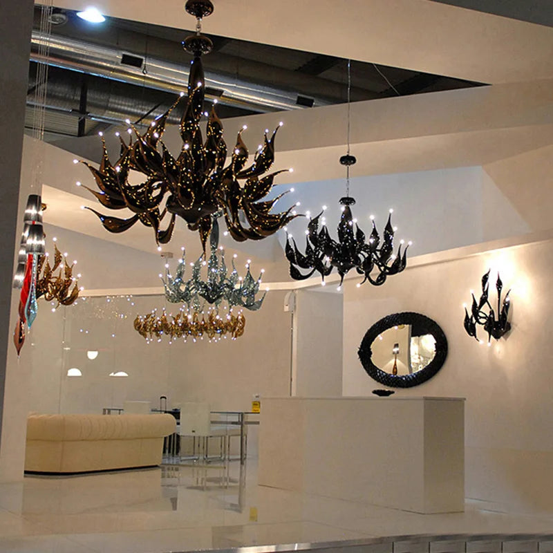 Italian Swan Neck Chandelier