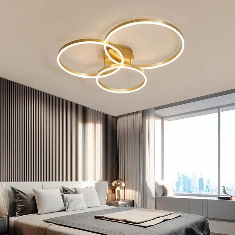 Modern Gold LED Circular Chandelier