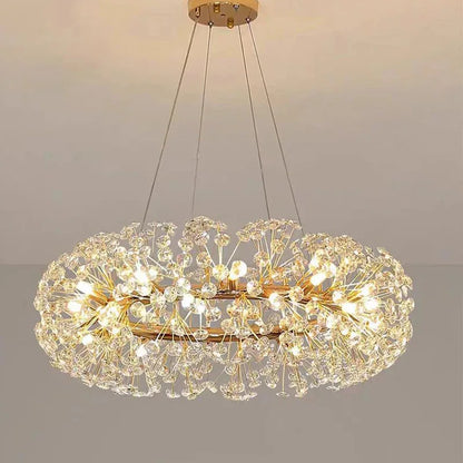 Modern LED Dandelion Gold Chandelier