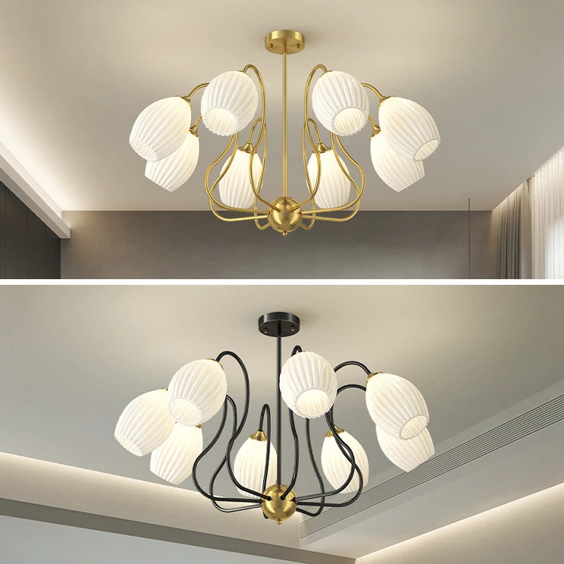 Milky White Glass Chandelier