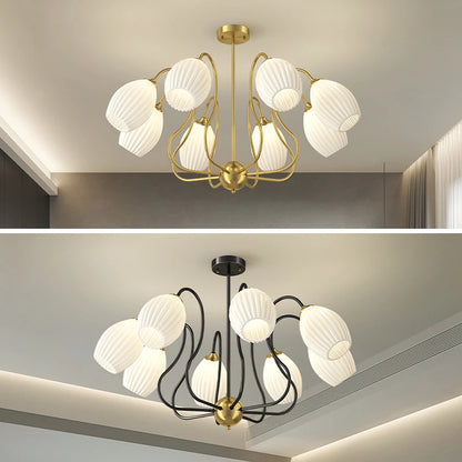 Milky White Glass Chandelier