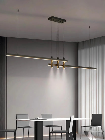 Black LED Linear Chandelier