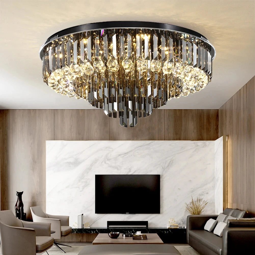 Round Crystal LED Ceiling Pendant Light