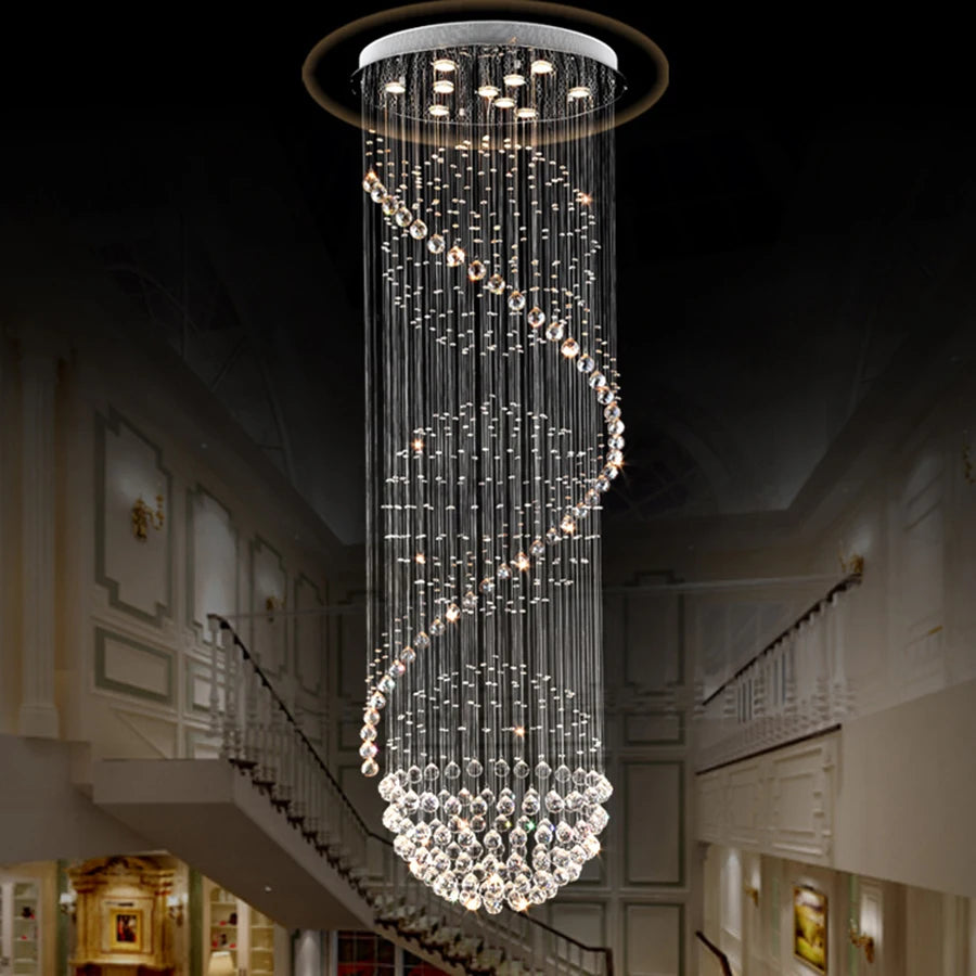 Crystal Chandelier Modern Spectacular LED Spiral Ball