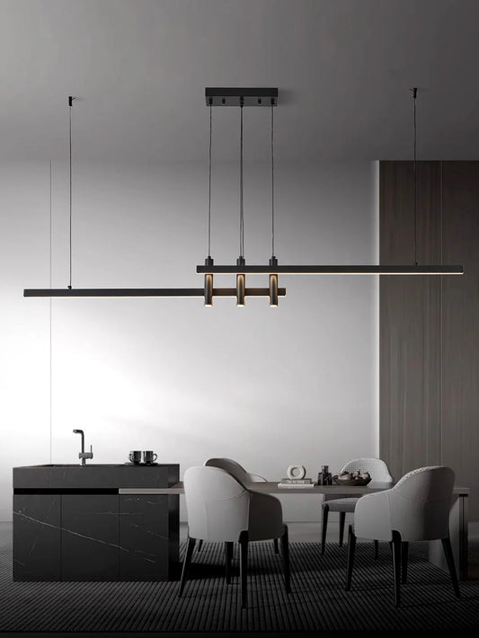 Black LED Linear Chandelier