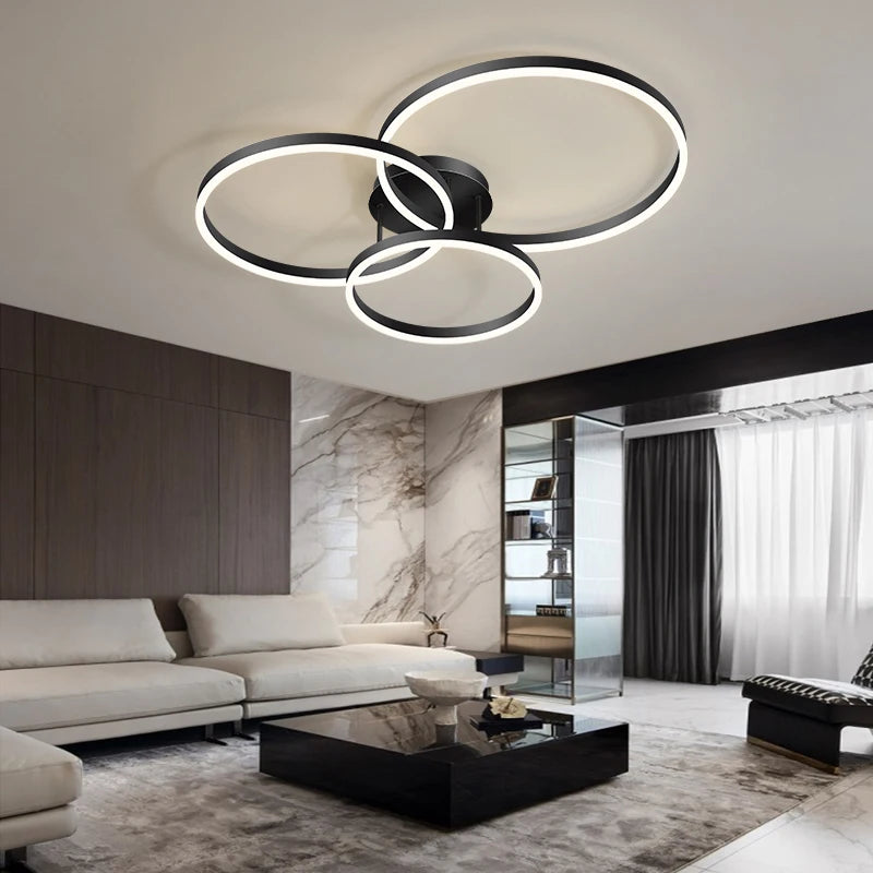 Modern Gold LED Circular Chandelier