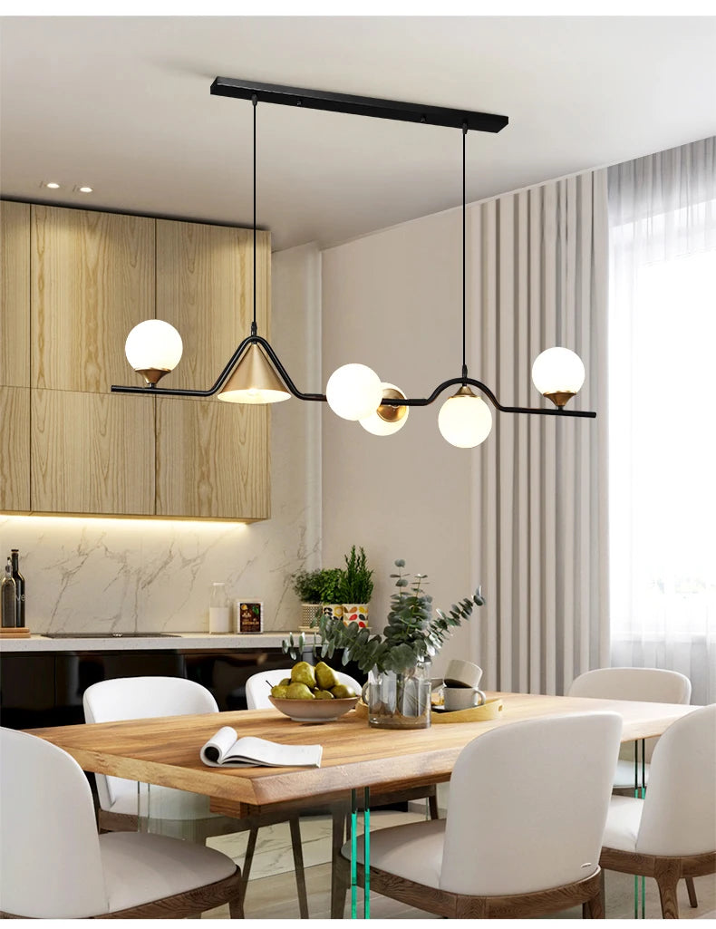 Nordic LED Glass Ball Pendant Chandelier