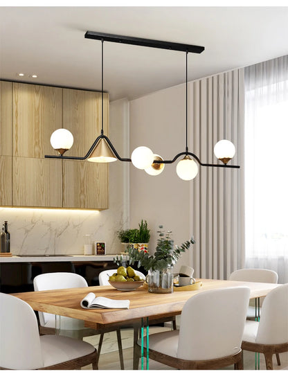 Nordic LED Glass Ball Pendant Chandelier