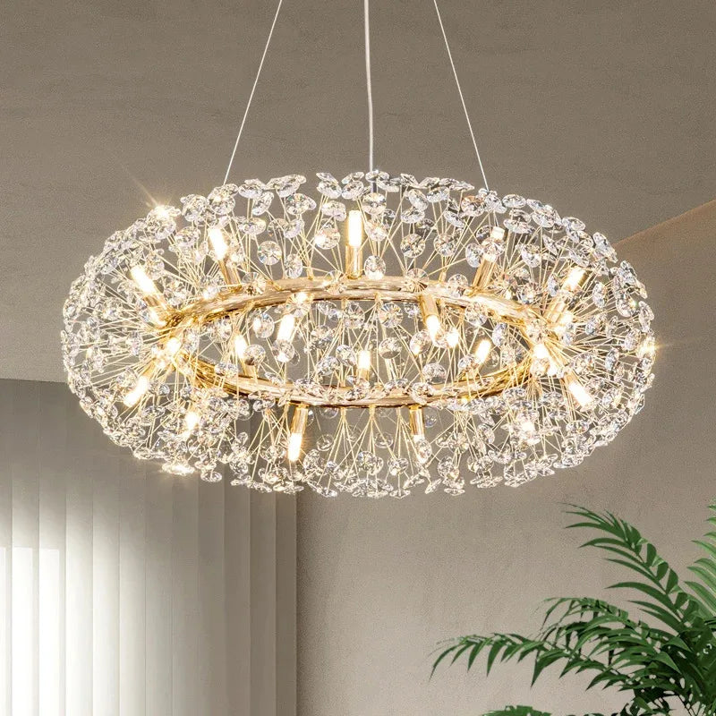 Modern LED Dandelion Gold Chandelier