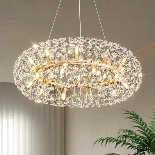 Modern LED Dandelion Gold Chandelier