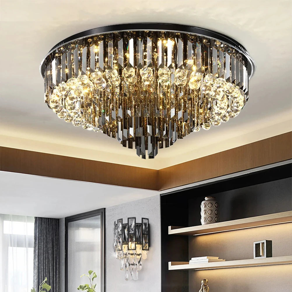 Round Crystal LED Ceiling Pendant Light
