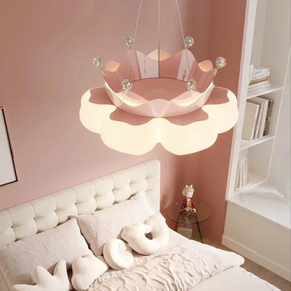 Creative pink crown petal LED chandelier