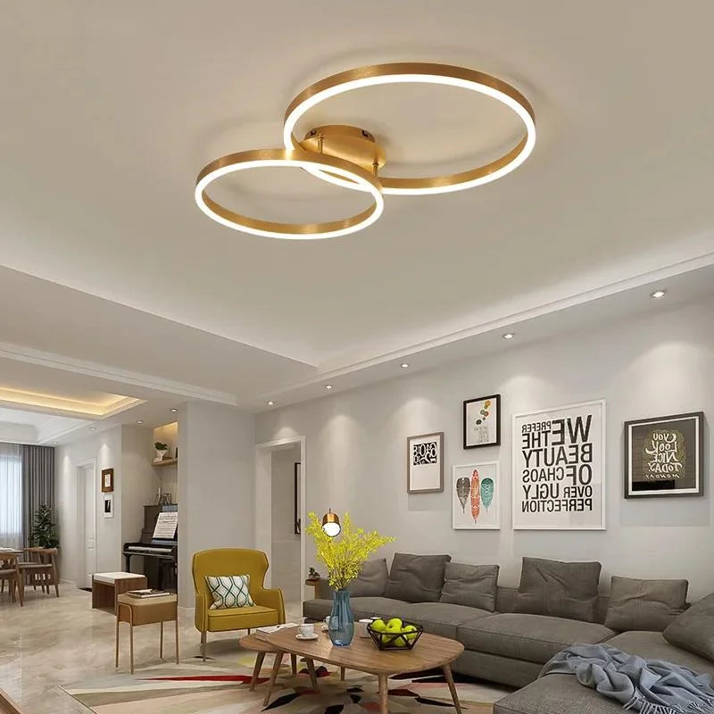 Modern Gold LED Circular Chandelier