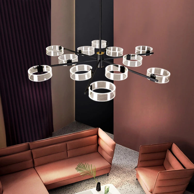 Nordic black chandelier