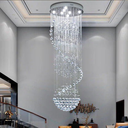 Crystal Chandelier Modern Spectacular LED Spiral Ball