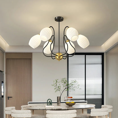 Milky White Glass Chandelier