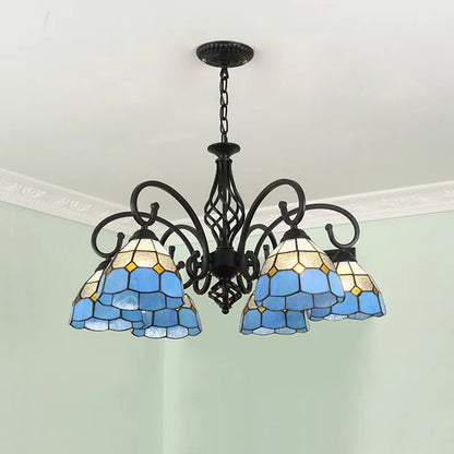 Mediterranean Black Iron Chandelier