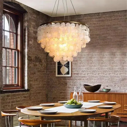 Capiz shell luxury Gold Chandelier