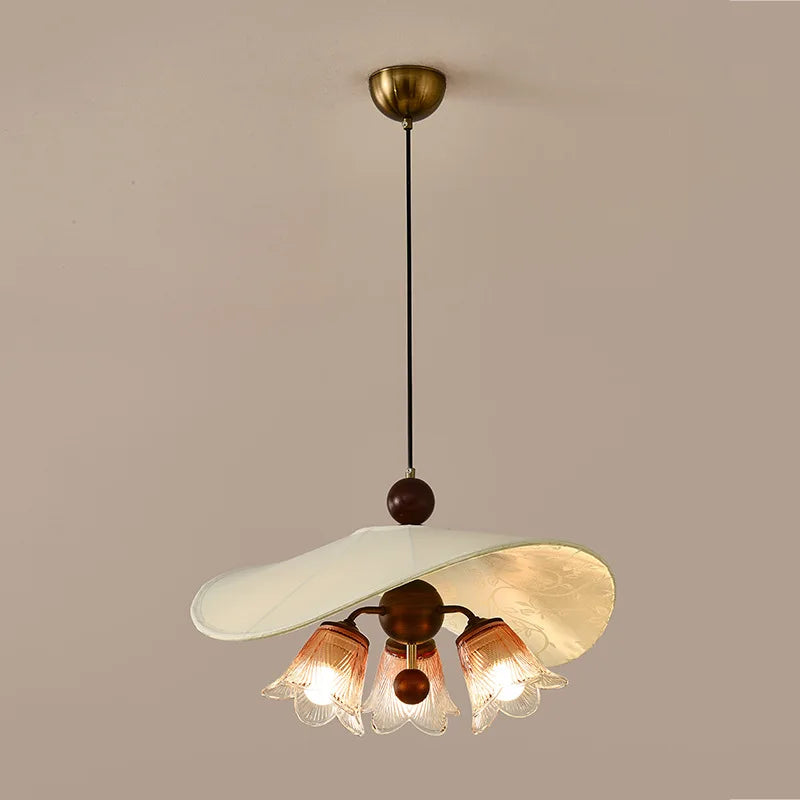 Vintage White Glass Chandelier