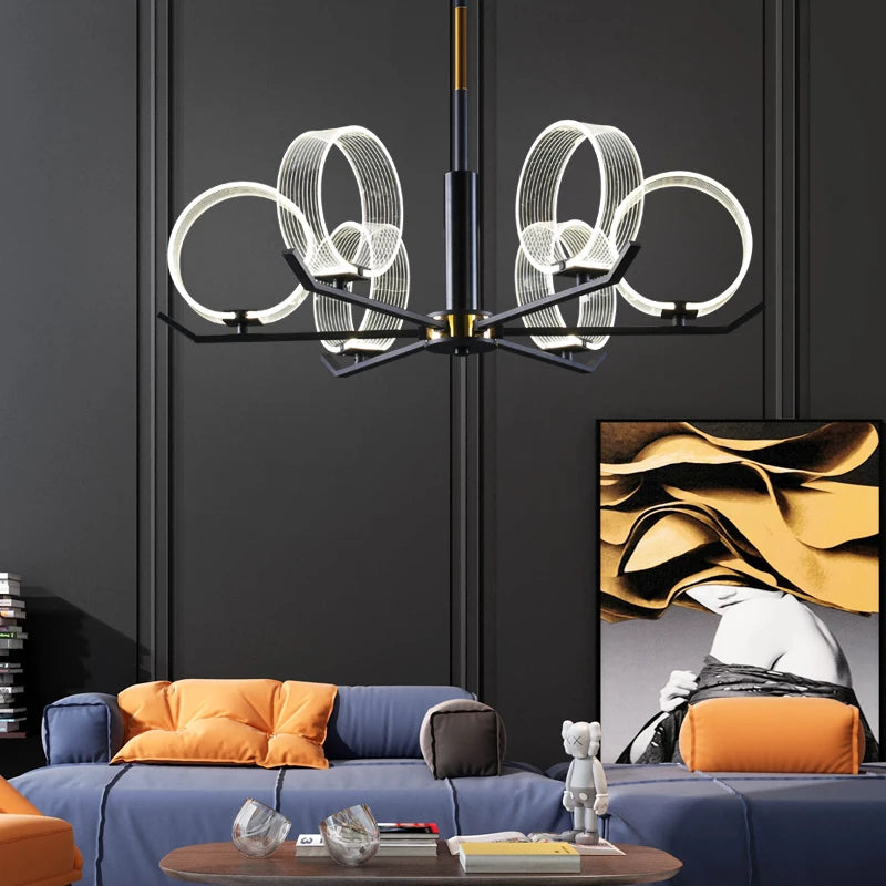 Nordic black chandelier