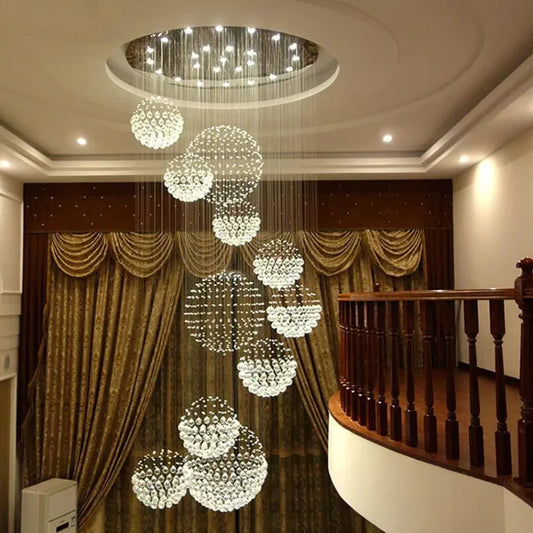 Modern Long Clear Crystal Chandelier