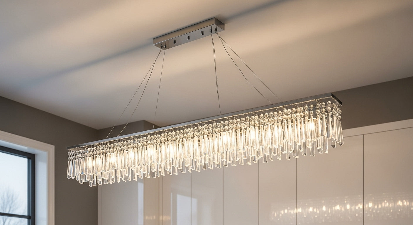 Luxe Linear Crystal Chandelier