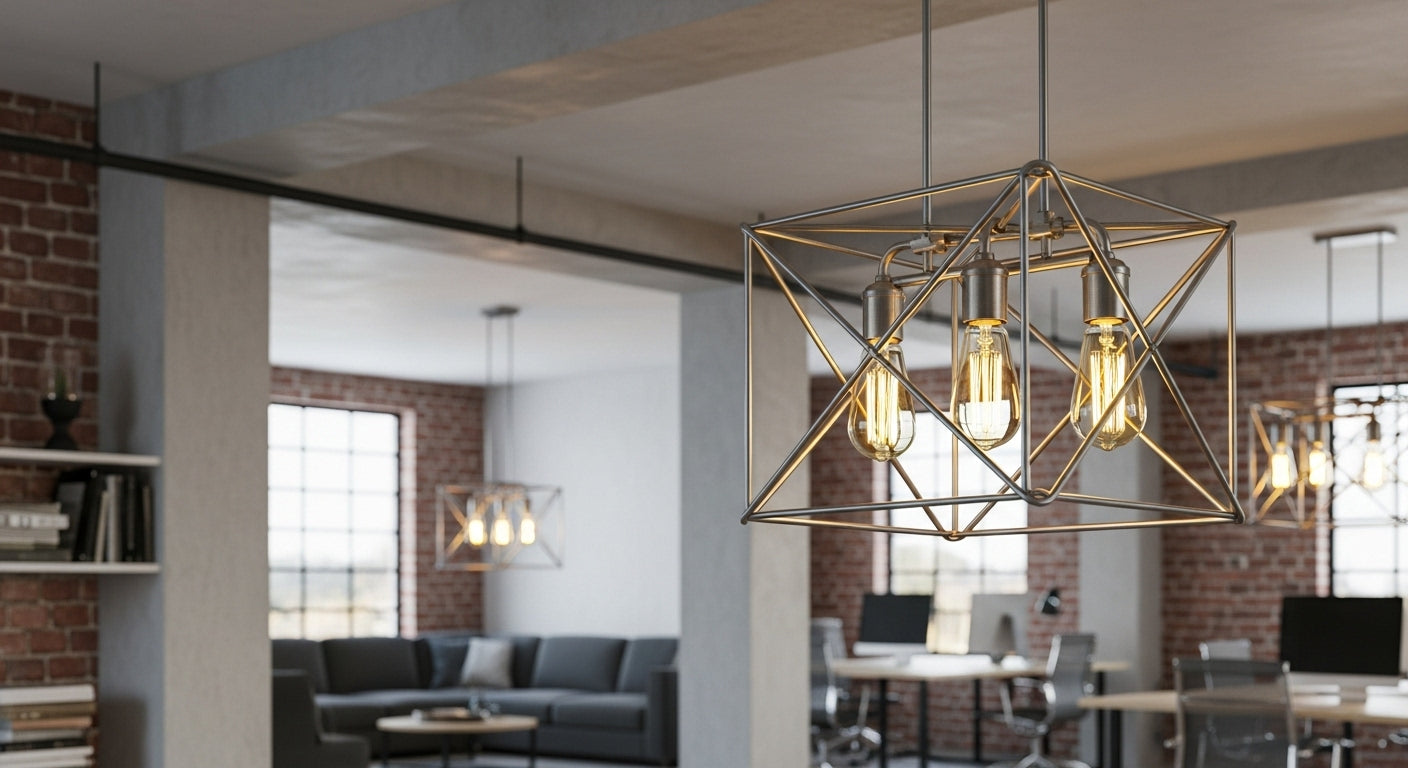 Lynx Industrial Caged Chandelier