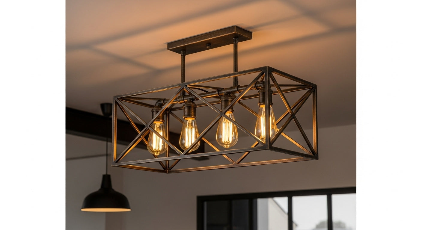 Lynx Industrial Caged Chandelier